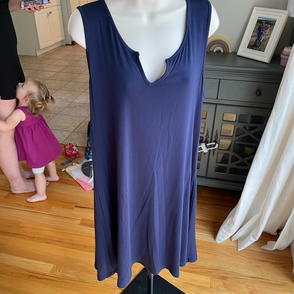 Navy blue mid length dress